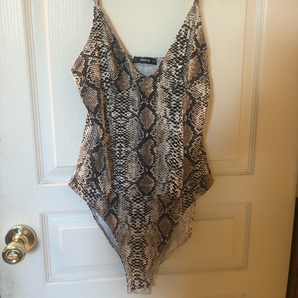 shein snakeskin print bodysuit